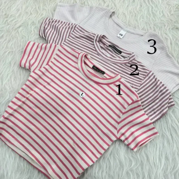 کراپ راه راه کبریتی چهارفصل زنانه دخترانه تنخور شیک سایز S M L XL XXL