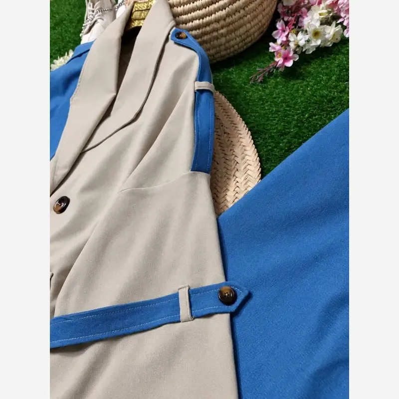 ست کت و شلوار جین زنانه پرسته رنگ آبی روشن و تیره سایز 38 تا 46
