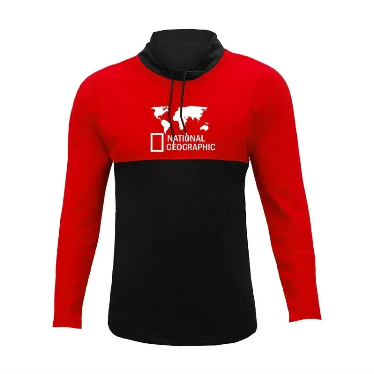 تیشرت آستین بلند مردانه جودون طرح نشنال قرمز-مشکی سایز L XL XXL