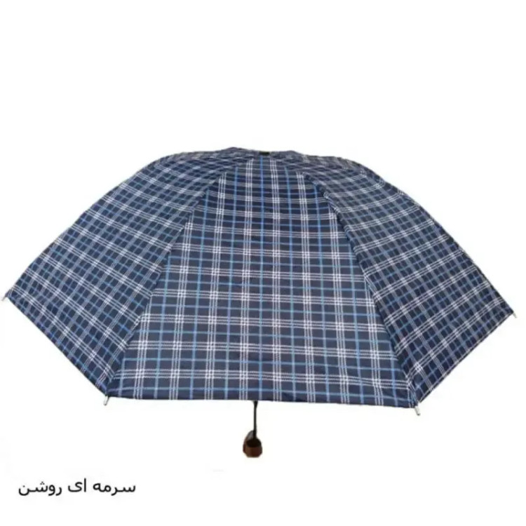 چتر چهار خانه تاشو ضد باد سبک و کمجا پارچه ضد آب مناسب باران و آفتاب زنانه و مردانه
