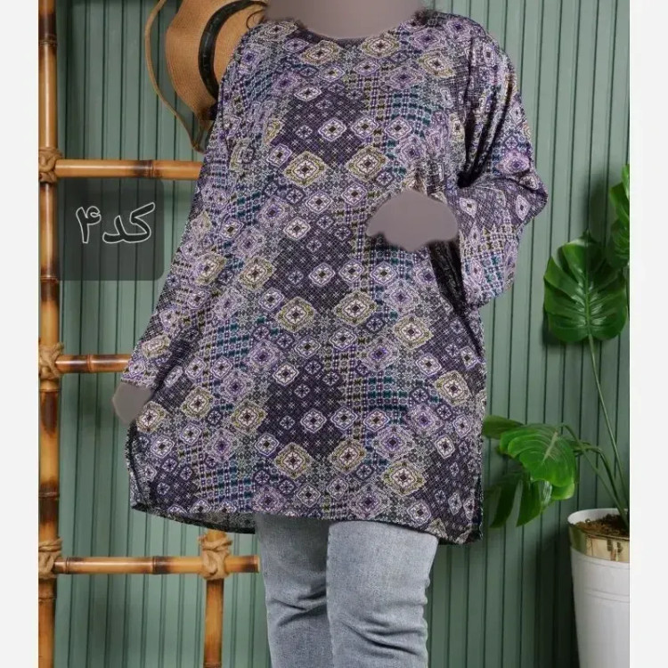 تونیک نخی زنانه طرح سنتی فری سایز
