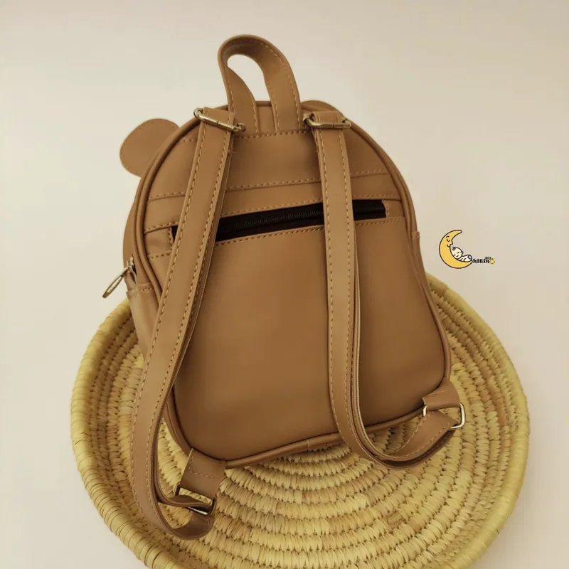 کوله پشتی چرم خرسی مهدکودک و پیش دبستانی طرح عسل