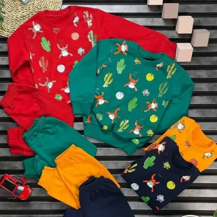ست اسپرت بچگانه بلوز و شلوار پاییزه پنبه دورس سوپر سایز 35 و 40
