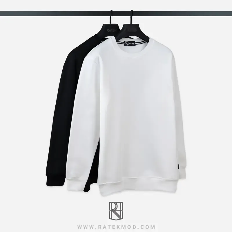 دورس ساده بیسیک مشکی و سفید توکرک لاکرا دار سایز XL تا 4XL