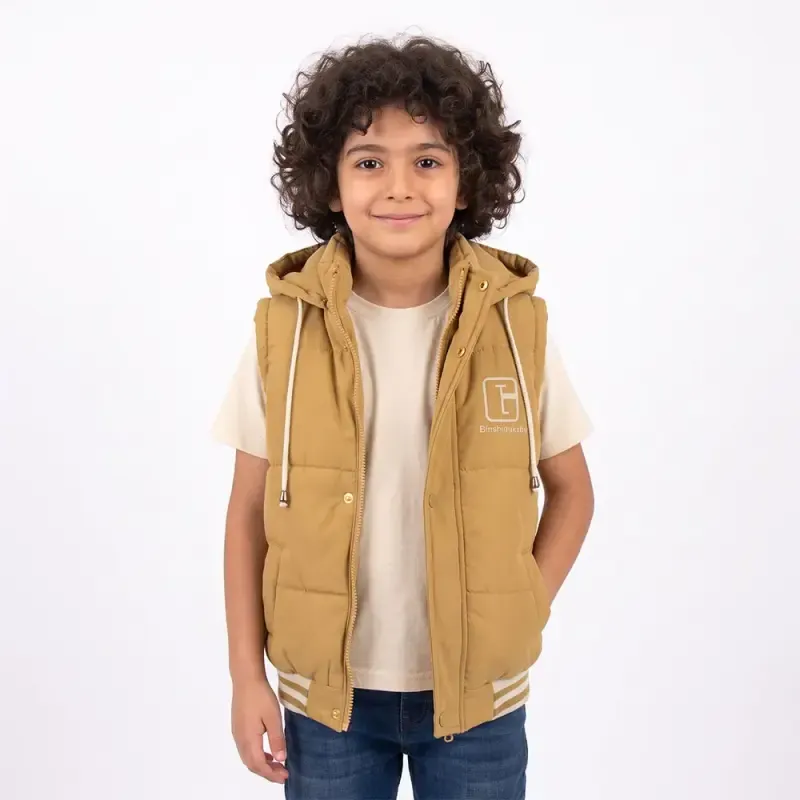 پافر کتان پسرانه نسکافه ای