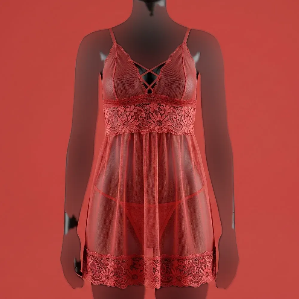 ست لباس خواب و شورت زنانه تور تک سایز