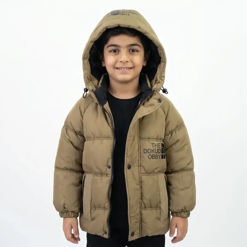 کاپشن پسرانه THE نسکافه ای برزنتی خزدار پاییزه و زمستانه