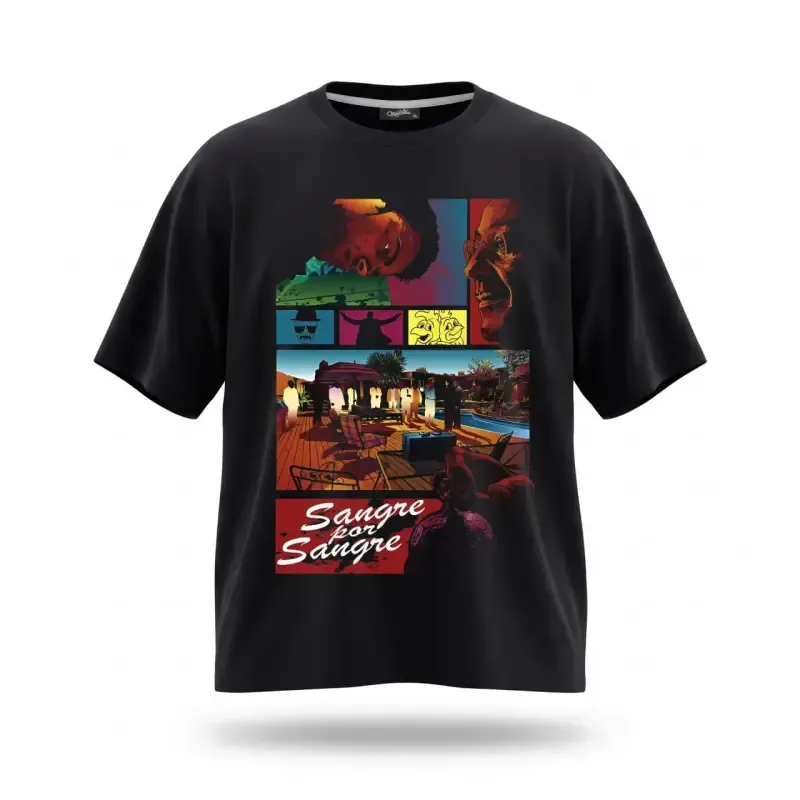 تیشرت مشکی طرح برکینگ بد پارچه ماکان