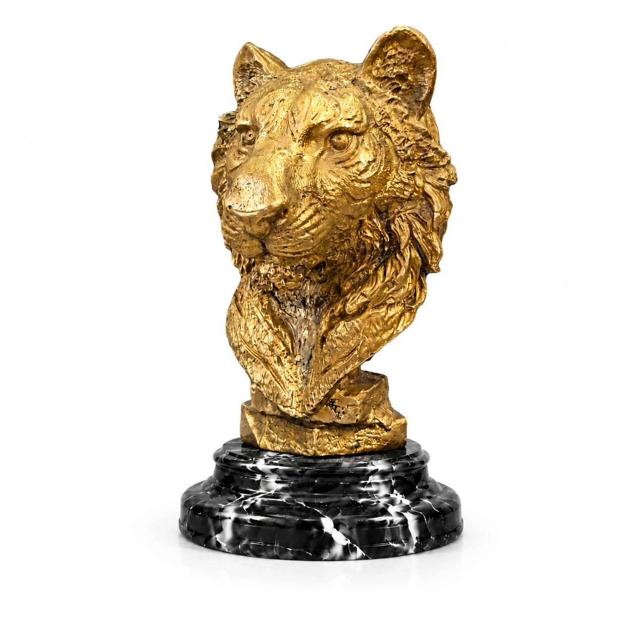تندیس دکوری سر ببر برنجی