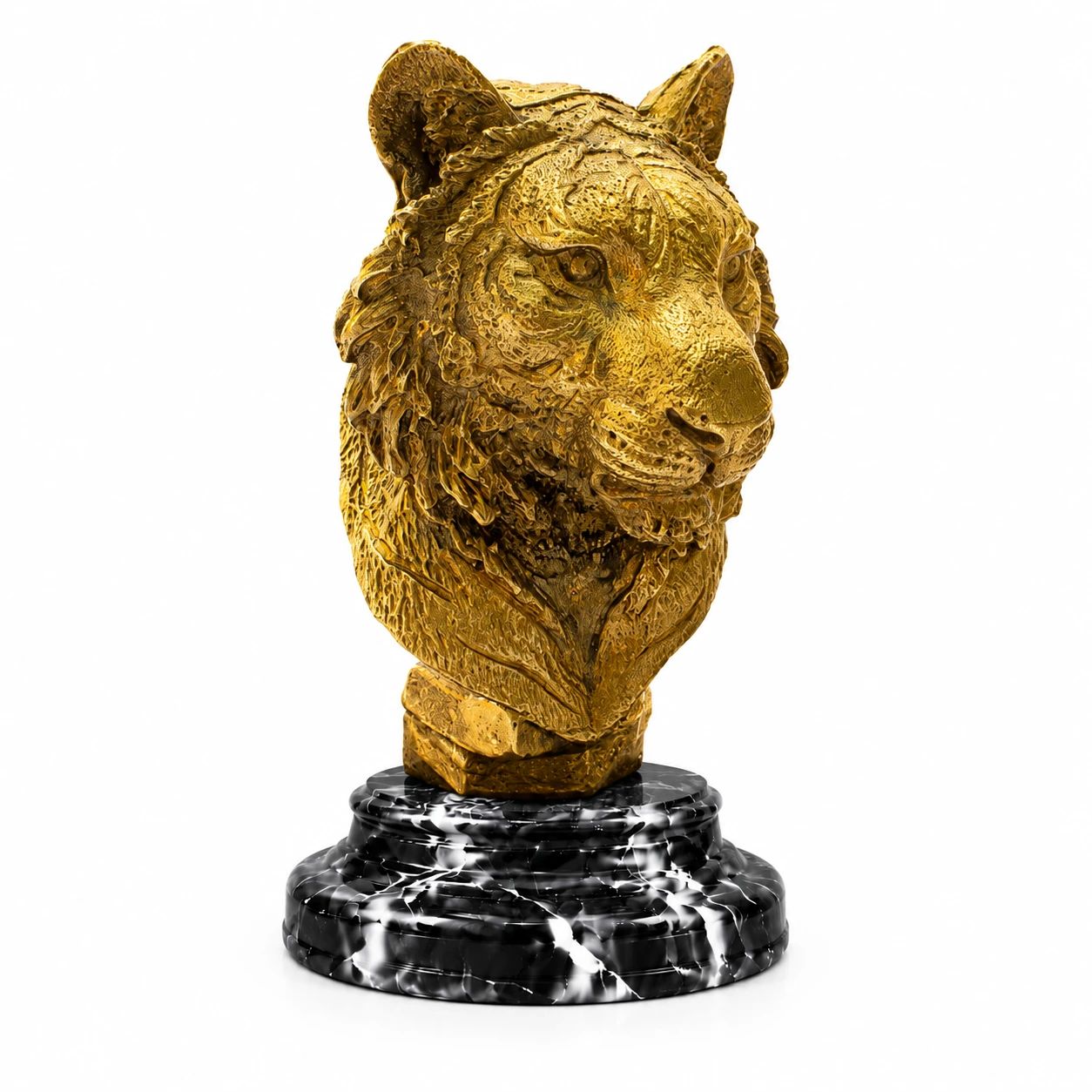 تندیس دکوری سر ببر برنجی