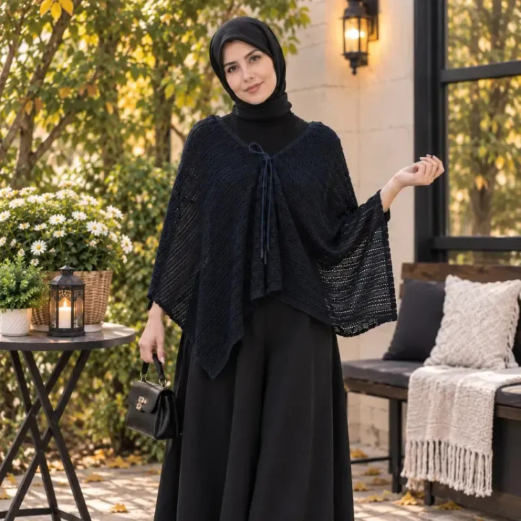 شال بافت پاییزه و زمستانه سه رنگ مشکی سرمه ای قهوه ای ابعاد 150 در 50