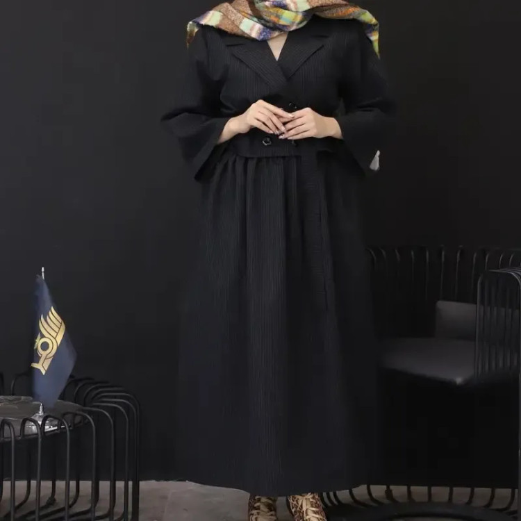 کت دامن دیپلمات مدل برشکا رنگ مشکی سایز 1 و 2