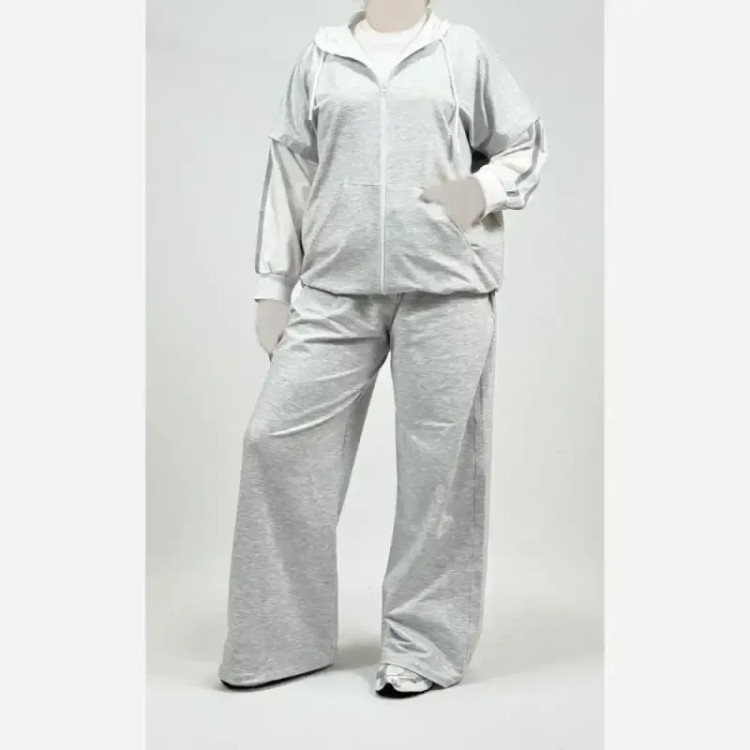 ست سویشرت شلوار زنانه جنس ملانژ و دورس فری سایز 38 تا 48