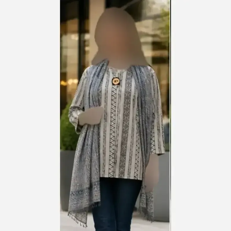 تونیک سنتی زنانه تسلا قواره دار فری سایز خنک