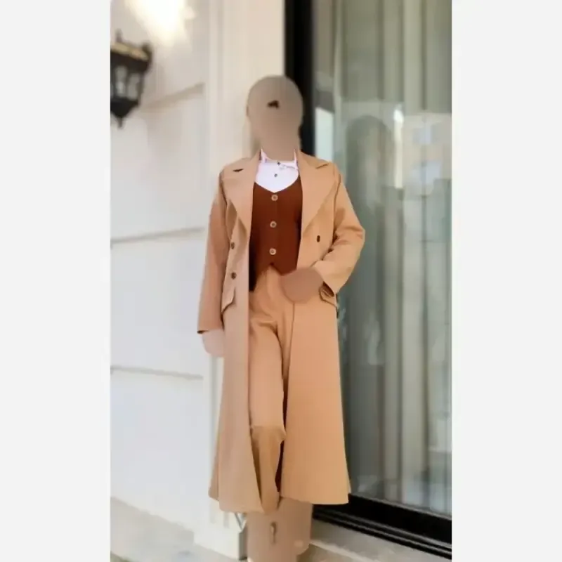 ست سه تیکه کلارا لانگ کت جلیقه و شلوار سوپر مازراتی