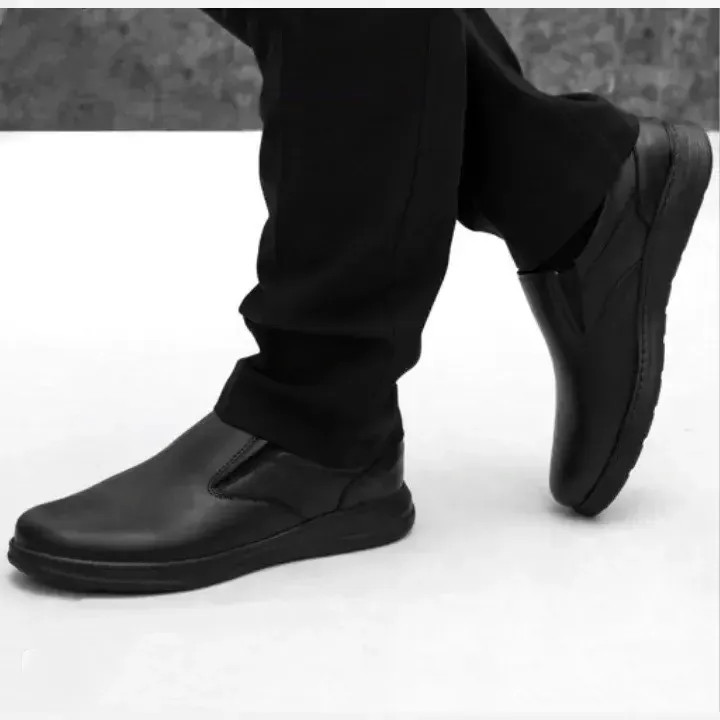 کفش مردانه اداری کشی مدل استیو چرم مصنوعی رنگ مشکی